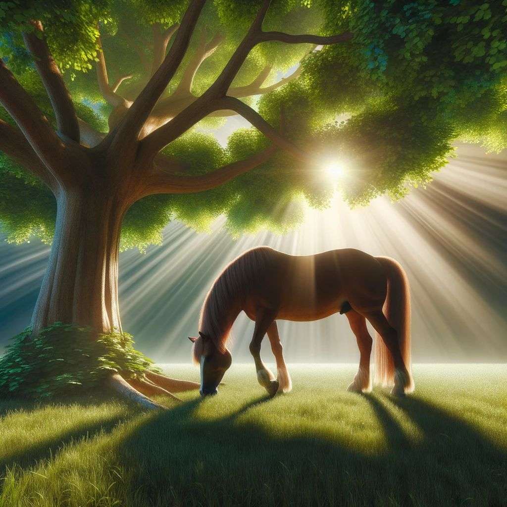 a horse, digital art, faux-3D style